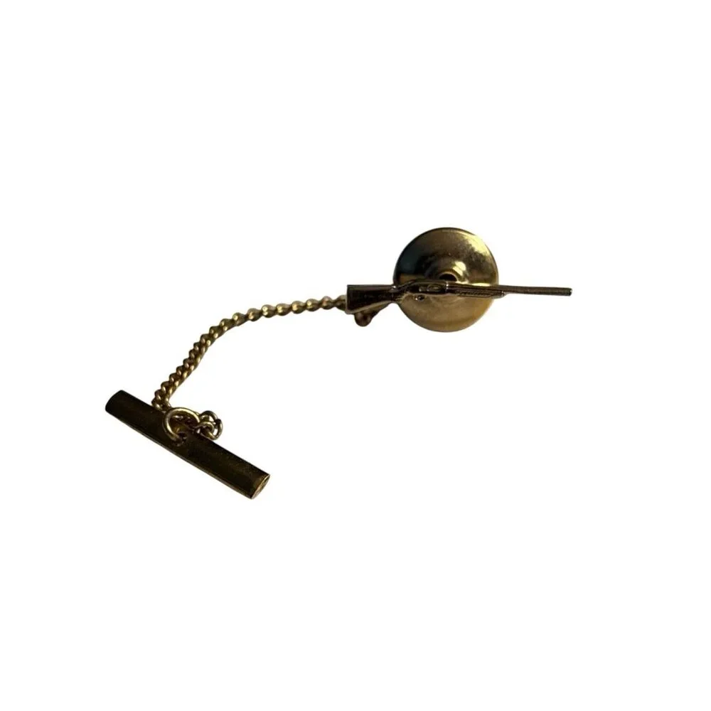 Vintage Lever Action Rifle Gun Tie Bar Clip Clasp Gold Tone Lapel Tiny‎ Hunting